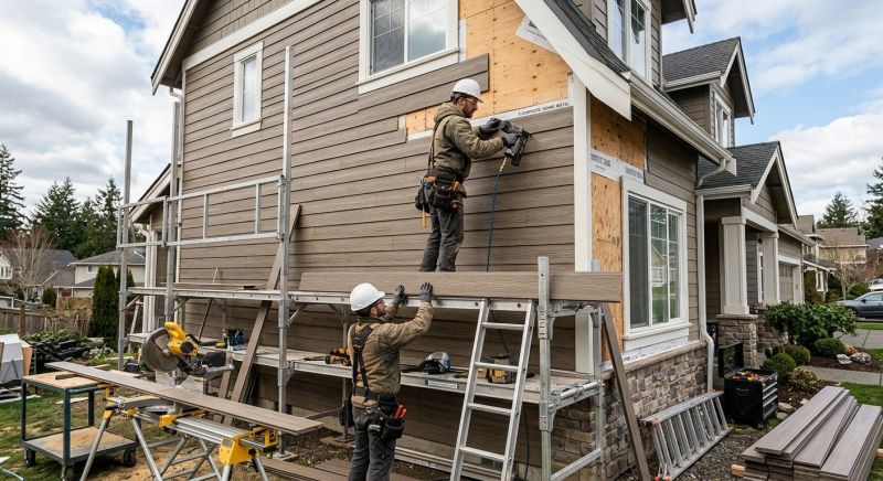 Faux Wood Siding Installation in Groveport, OH
